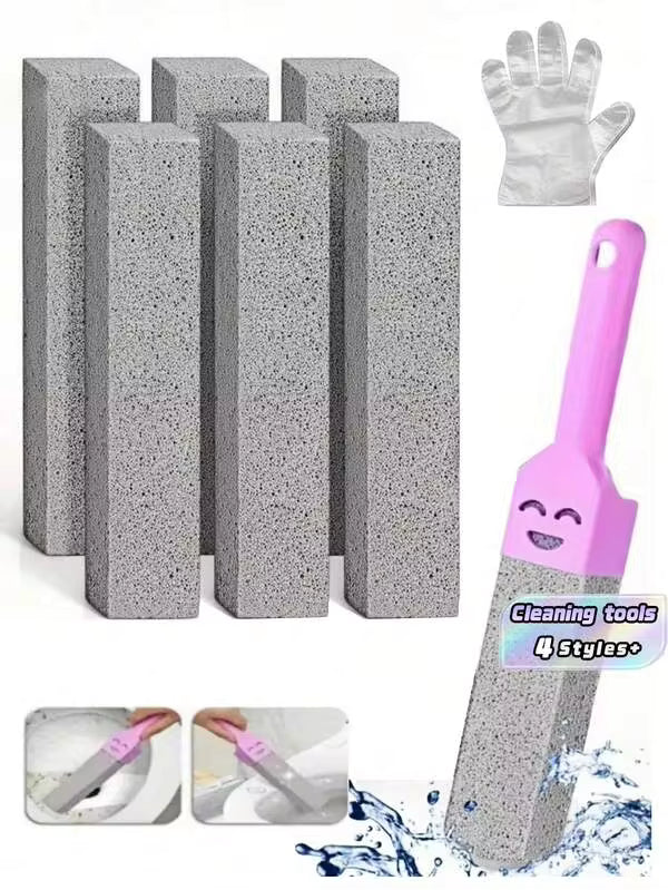17Pcs Pumice Toilet Brush Set With Ergonomic Handle, Natural Limescale Rust Stain Remover For Bathroom, Kitchen, Tile, Sink, Bathtub Cleaning
